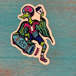 Dutch Bros. Skateboard Rad Lizard/Dino Sticker Decal